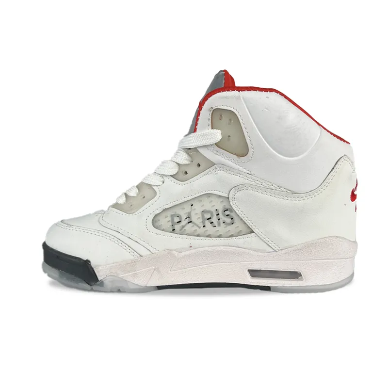 گالری تصاویر کتونی نایک ایر جردن 5 سفید طوسی قرمز ساقدار